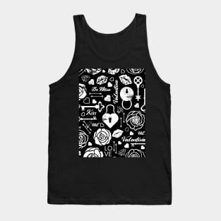 Kitsch Valentine | black and white | love pattern Tank Top